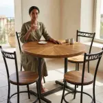 سفرة رومانتيك – Round Dining Table Set (4 Chairs)