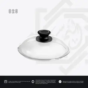 غطاء AMT زجاج دائري حراري – مقاس 20 سم