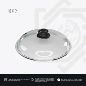 غطاء AMT زجاج دائري حراري – مقاس 26 سم