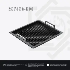 جريل AMT مستطيل باربكيو بيد – مقاس 32.5×35.5 سم