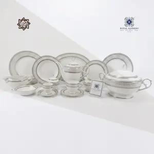 طقم سفرة رويال الفريدو 112 قطعة بورسلين – MO:017