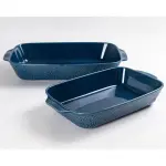طقم طاجن فرن بورسلين مستطيل 2 قطعة بيد رويال ألفريدو – 45 × 26.9 × 9.5 سم