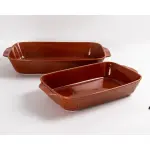 طقم طاجن فرن بورسلين مستطيل 2 قطعة بيد رويال ألفريدو – 45 × 26.9 × 9.5 سم
