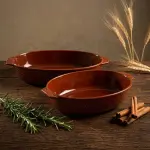 طقم طاجن فرن بورسلين رويال ألفريدو بيضاوي 2 قطعة بيد – 43 × 23 × 10.8 سم