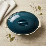 طاجن فرن بورسلين بيضاوي بغطاء رويال ألفريدو – مقاس 40 × 10.8 × 26.2 سم