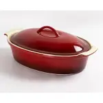 طاجن فرن بورسلين بيضاوي بغطاء رويال ألفريدو – مقاس 40 × 10.8 × 26.2 سم