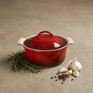 طاجن فرن بورسلين دائري بغطاء رويال ألفريدو – مقاس 24 × 11.5 × 24.5 سم