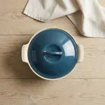 طاجن فرن بورسلين دائري بغطاء رويال ألفريدو – مقاس 24 × 11.5 × 24.5 سم