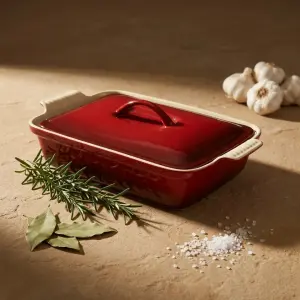 طاجن فرن بورسلين مستطيل بغطاء رويال ألفريدو – مقاس 38.5 × 10.5 × 24.5 سم